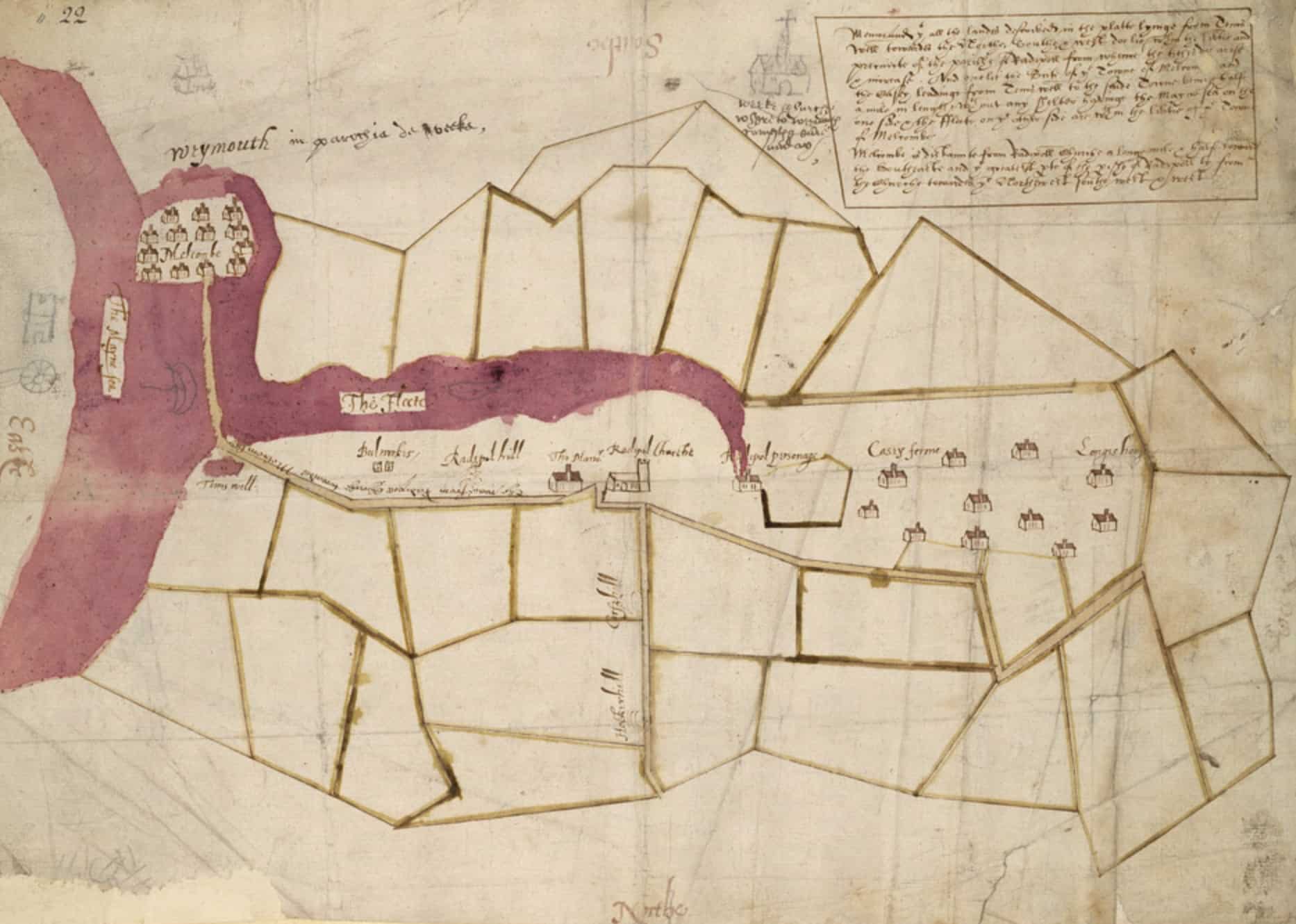 Radipole Tithe Map from the time of Elizabeth I